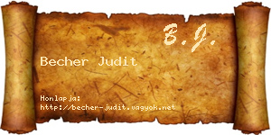 Becher Judit névjegykártya